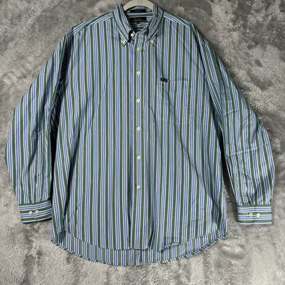 Faconnable Shirt Mens XL Blue Classique‎ French Designer Business Casual Oxford